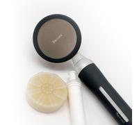Barumi Pluo - Cabezal de ducha filtrado de mano, carbón, filtro de vitamina C para una piel y cabello saludables, cabezal de ducha suave de alta presión, suavizante de agua dura, doble filtración que