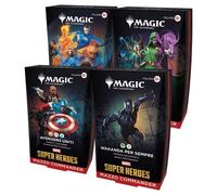 BaruZcard Mtg Marvel Super Heroes Commander Decks Display 4 mazos ITA - MTG Universes Beyond Commander Italiano + 100 Sleeves Protector Cubierta
