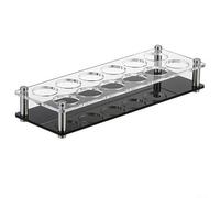 Barware - Bandeja de vidrio de chupito de acrílico con 24 agujeros, soporte para bebidas alcohólicas, chupitos de licor, servidor de fiesta, transparente, 30 x 20 cm (12 agujeros)