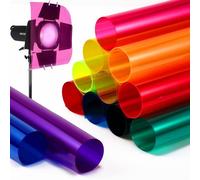 Barydat 12 filtros de luz de Gel de Colores Transparentes superposiciones de corrección de filtros de iluminación para Paisaje de Navidad, luz LED, Lectura, Estudio fotográfico, película para Faros