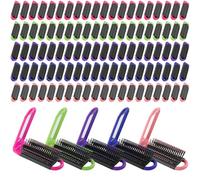 Barydat Juego de 100 cepillos plegables para el cabello con funcionamiento de espejo, caja de zapatos de Navidad, regalos de viaje, cepillos de pelo a granel para mujeres y hombres, tamaño de bolso,