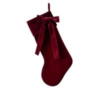 Bas de Noël - Décorations Saisonnières en Velours Avec Nœud | Bas Festif pour Cheminée Manteau Escalier Rampe Mur Maison Ferme | Décor Élégant pour Ambiance Hivernale et Fêtes