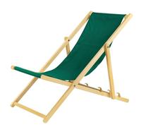 BAS Tumbona Plegable de Madera con Sistema de Seguridad, 1 Unidad, Color Verde