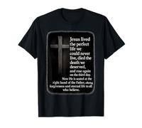 Basado en la fe Él ha resucitado Jesús salva Mensaje del Evangelio Cristi Camiseta