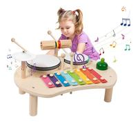 BASAMOU Juguetes Niños 3-5 Años Instrumentos Musicales Infantiles Tambor, Bateria Musical Niños Xilofono Bebe, Juguetes Montesorri Educativo Madera, Niñas Regalos para Navidad Cumpleaños Reyes Magos