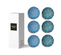 Bascuda® Juego de 6 cuencos pequeños de cerámica | Cuencos pequeños para tapas, postres, nueces, oliva, salsa de soja, cuencos de inmersión, ingredientes | Regalos decorativos marroquíes españoles mexicanos para inauguración de la casa | 8 cm