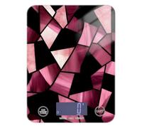 Báscula abstracta de cristal rosa fácil de limpiar para alimentos, 11 libras/0 18 onzas, escala de 5 kg/5 g, con 4 unidades para pérdida de peso (pilas no incluidas)