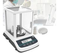 Báscula analítica digital (200/300/500 g), báscula de laboratorio, precisión de 0,001 g, pantalla dual frontal/trasera, calibración automática, con pesas, impresión de datos,500g