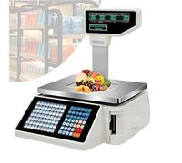 Bascula Balanza Comercial Para Pesar Fruta Báscula contadora digital con pantalla, mesa de pesaje, código de barras, impresión de etiquetas, báscula doble frontal con caja registradora comer