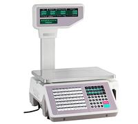 Bascula Balanza Comercial Para Pesar Fruta Báscula digital con precio electrónico, impresora térmica de etiquetas con varilla vertical, pantalla LCD de doble cara, impresora térmica de códig