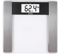 Beurer BG17 - Báscula de baño digital diagnóstica de cristal, pantalla LCD extragrande (40 mm), indicador gra sa y agua corporal, masa osea y muscular, vidrio de seguridad, 10 memorías, max 150 kg
