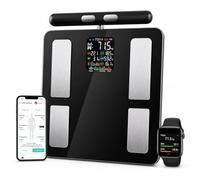 Báscula bioimpedancia Inteligente bluetooth, Análisis Corporal Completo +27 mediciones,%grasa corporal, músculo, 8 Electrodos de Alta Precisión, 180 kg
