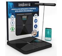 Bascula Bioimpedancia Smart Wi-Fi Balanca Personas Inteligente Recargable 56 Mediciones Vidrio Templado Capacidad 180Kg GeniaScreen SmartCore Display LED Masa Muscular Grasa BMI Bluetooth