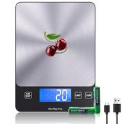 Bascula Cocina Digital de, Balanza Cocina USB C de Acero Inoxidable, Peso de Cocina Precisión de 1g, Bascula de Cocina Multifuncional con Función de Tara (escaleras de comida)