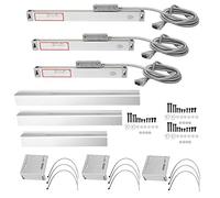 Báscula codificadora lineal de alta precisión, juego de 3 piezas, básculas lineales de lectura digital de aleación de aluminio para sistemas DRO JCS900 2AE JCS900 3AE con (Carrera 0-100 mm 0-300 mm