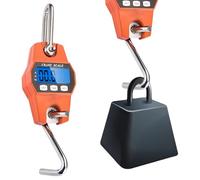 Báscula colgante digital de 300 kg con gancho, báscula electrónica de grúa con pantalla LCD, portátil con sensor de muelle de recarga preciso para viajes, vida familiar, maleta, pesca