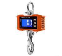 Báscula colgante digital de grúa de 1500 kg, báscula colgante electrónica resistente con sensores precisos y retroiluminación LCD para granja, caza, pesca (naranja)
