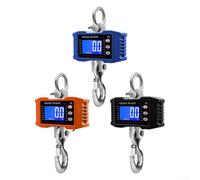 Báscula colgante digital industrial 1000kg Escala de grúa con pantalla LCD retroiluminada Carcasa de aleación de aluminio y montaje de gancho de acero fino reforzado (naranja)