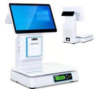 Báscula Comercial Caja Registradora Tpv 15,6" con Impresora, 8 GB Ram, 256 GB Ssd, Windows 10, Pantalla Táctil, Lector De Código De Barras, para Supermercados, Tiendas De Frutas Y Verduras Single