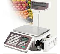 Bascula Comercial Con Ticket, Báscula Digital Comercial Con Impresora De Etiquetas Para La Industria Minorista Y Alimentaria, Balanza Digital Profesional Para Hostelería, Bollería, Frutería