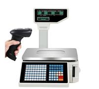 BáScula Contadora De Doble Pantalla, BáScula Digital Comercial Para Alimentos, Capacidad De 66 Lb, Con Pantallas Lcd Dobles, Con Impresora De Etiquetas Y Recibos Para Tiendas Y Supermercados(B)