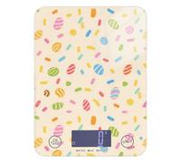 Báscula de alimentos de caramelo de dibujos animados beige fácil de limpiar para artículos esenciales de cocina, 11 libras/5 g, escala de alimentos de 5 kg/5 g con 4 unidades para hornear keto (pilas