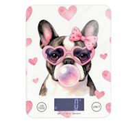 Báscula de alimentos portátil impermeable con burbujas de corazón para perro francés, 11 libras/0 18 onzas, 5 kg/5 g (Escenario) gramo, báscula de alimentos con 4 unidades para dieta, dieta, peso