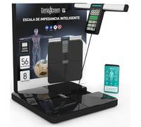 Báscula de Baño Digital 32x35cm con Plantalla LCD hasta 220Kg GeniaScreen - 56 Mediciones para Masa Muscular Grasa IMC con App - Báscula de Peso Corporal Alta Precisión Wi-Fi Bluetooth 8 Electrodos