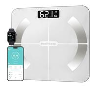 Bascula de Baño Digital, Bascula Grasa Corporal y Muscular con App, Bascula para peso corporal Inteligente, 13 Monitores de Composición Corporal Peso IMC Muscular, Máximo 180kg