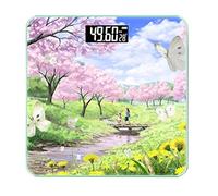 Báscula de Baño Digital de Alta Medición Precisa， Báscula de baño de vidrio， compacta, capacidad de 150 kg, Exhibición del LCD de la contraluz (Color : B)