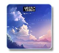 Báscula de Baño Digital de Alta Medición Precisa， Báscula de baño de vidrio， compacta, capacidad de 150 kg, Exhibición del LCD de la contraluz (Color : E)