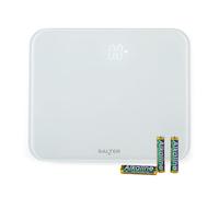 Báscula de baño electrónica digitales Salter 9204 WH3R Ghost máx. 180 kg, pantalla de fácil lectura con luz, vidrio templado, patas especiales, precisa y fiable, kg o lb, blanca