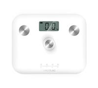 Cecotec Báscula de baño Surface Precision EcoPower 10100 Full Healthy White. Con pulsador,Superficie de vidrio templado de alta seguridad, sensores de precisión, pantalla LCD