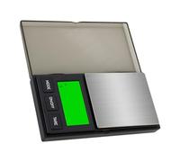 Báscula de bolsillo en miniatura de capacidad múltiple de 0,01 g, pantalla retroiluminada de precisión, bandeja de acero antioxidante para cocinar, hornear, uso en laboratorio, báscula de joyería con