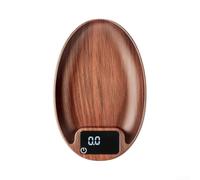 Báscula de café 0,1 g con pantalla LED, cáscara de nogal, para espresso