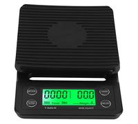 Báscula de café con temporizador, báscula para verter café expreso, báscula electrónica de cocina de alta precisión para preparar café, con pantalla LCD(Negro)