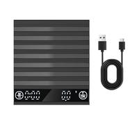 Báscula de café digital - Báscula de cocina con temporizador inteligente, herramienta de medición recargable de 18 cm, dispositivo de sensor compacto para uso doméstico, pantalla LED, pesaje de