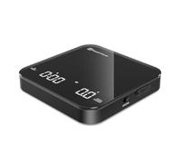 Báscula de Café Mini Recargable con Temporizador, Maestri House, Precisión 0.1g/2kg, para Espresso y Café de Filtro, Báscula Digital Portátil con Cronometraje Automático-Negro