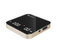 Báscula de Café Mini Recargable con Temporizador, Maestri House, Precisión 0.1g/2kg, para Espresso y Café de Filtro, Báscula Digital Portátil con Cronometraje Automático-Negro y Oro