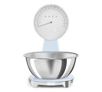 Báscula de cocina analógica y digital Smeg KSF01PBWW, 5kg, azul pastel, acero inoxidable