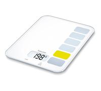 Báscula de cocina Beurer KS19 Bon Appetite 5kg/1g Blanco LCD Cristal Seguridad Apagado Auto Táctil