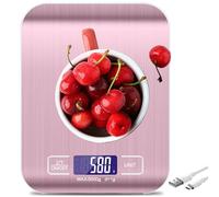 Báscula de cocina digital: 10 kg/1 g, báscula de cocina, recargable por USB, báscula digital de cocina con pantalla LCD y función de tara, báscula de cocina profesional multifunción con cable de carga