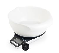 Bascula de cocina digital con bol medida Salter 1089 BKWHDR, pesaje de alimentos electrónicos, 1.25L balanza para cocina fácil de verter, agregar y pesar múltiples ingredientes y líquidos