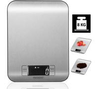 Báscula de cocina digital con pantalla LCD, negra