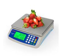 Báscula de cocina digital de acero inoxidable, 10 kg, báscula profesional para alimentos, ideal para panaderías, comedores y cocinas, báscula cuentapiezas con pantalla LCD, función tara