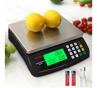 Báscula de cocina digital de acero inoxidable, 30 kg, báscula profesional para alimentos, ideal para panaderías, comedores y cocinas, báscula cuentapiezas con pantalla LCD, función tara
