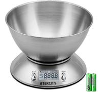 Báscula de cocina electrónica Etekcity con recipiente de acero inoxidable, temporizador y sensor de