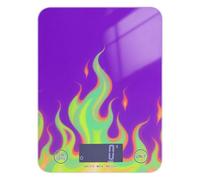 Báscula de cocina fluorescente violeta con llama fría, 5 kg/5 g, báscula precisa de café con 4 unidades para dieta, hornear, báscula para comida pesada