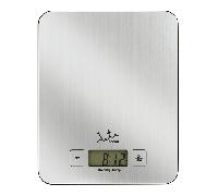 JATA HOGAR 719 - Báscula de Cocina Digital 15 kg Alta Precisión, Balanza Electrónica Acero Inoxidable, LCD Retroiluminado, Tara, Temporizador y Conversión de Unidades