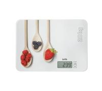 Balanza de cocina digital 20 kg. Laica KS5020 diseño cucharas 20 kg, pesa líquidos en ml. Pantalla tátil. En cristal templado.